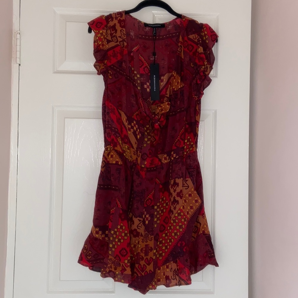 NEW BCBGMAXAZARIA Multi Color Pattern Romper